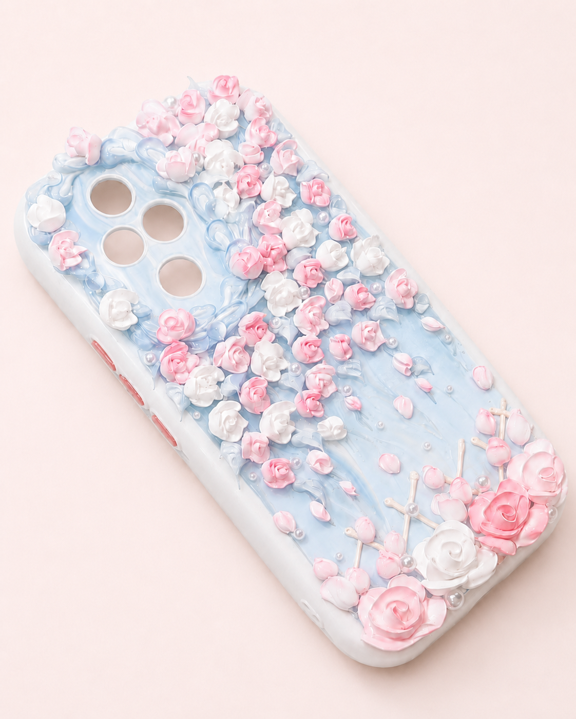 Custom Order for browneyes2009 — Rose Cascade & Butterfly Shell Decoden Phone Case