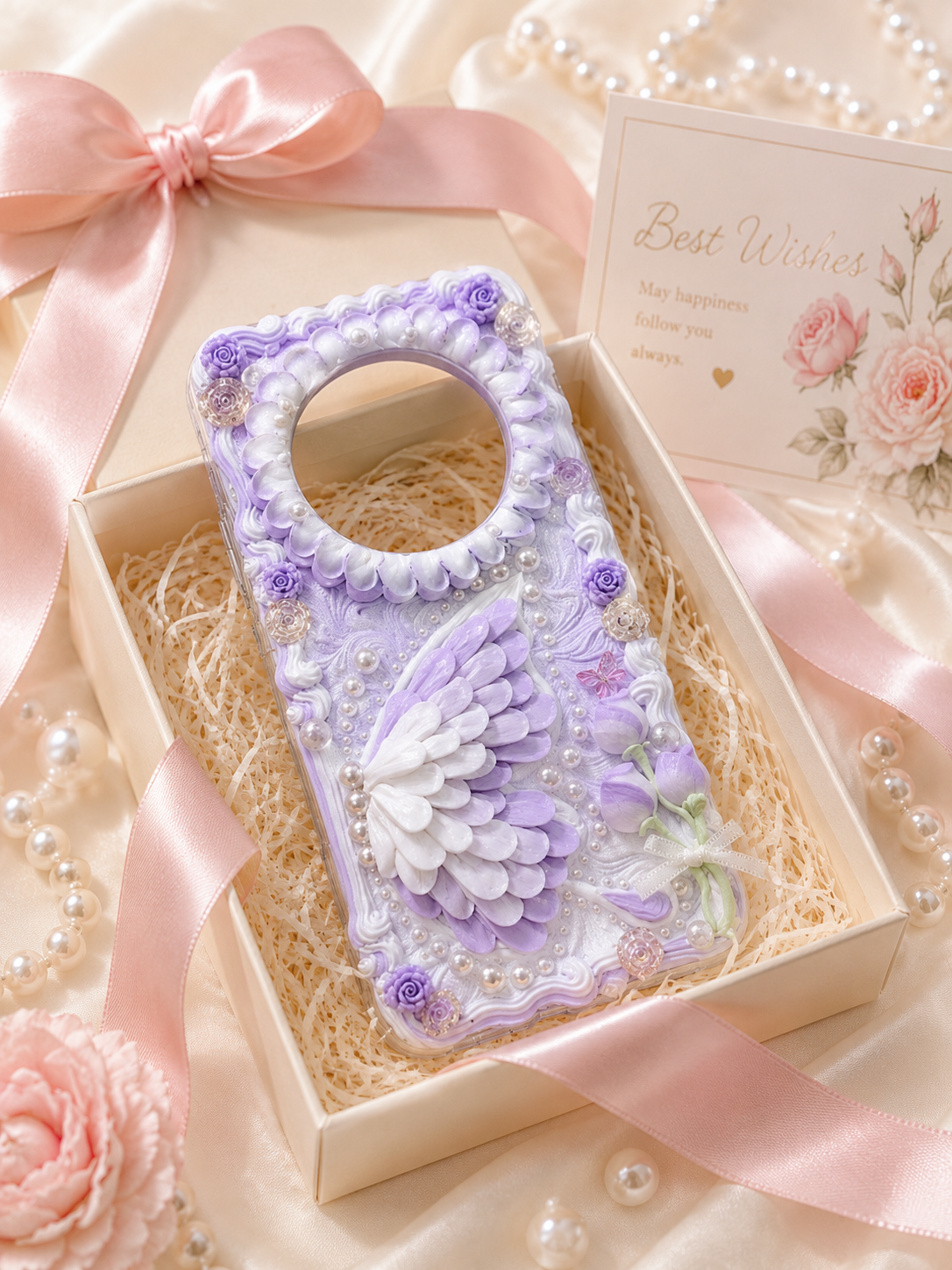 Purple Angel Wing Decoden Phone Case