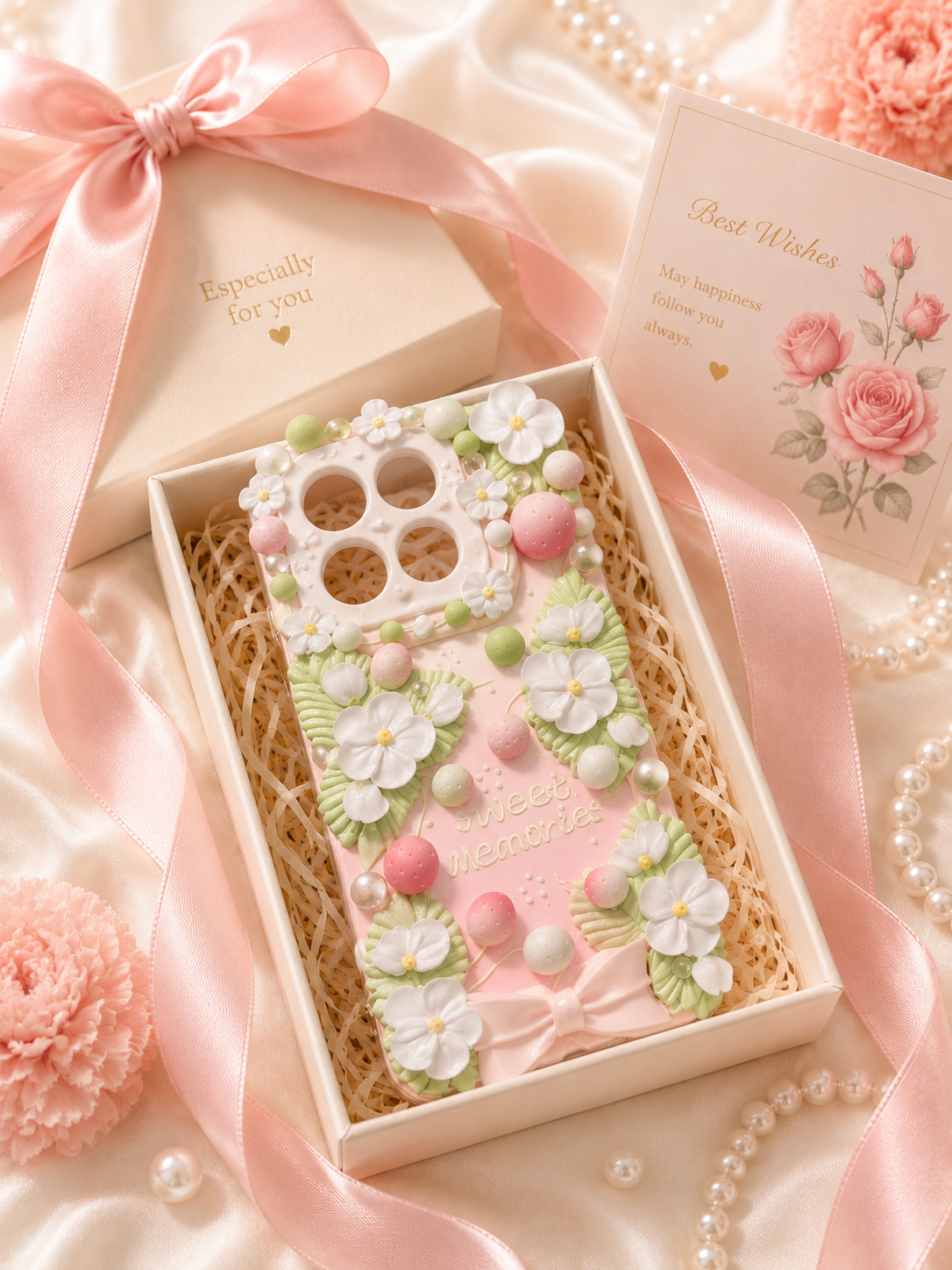 Sweet Memories Floral Decoden Phone Case