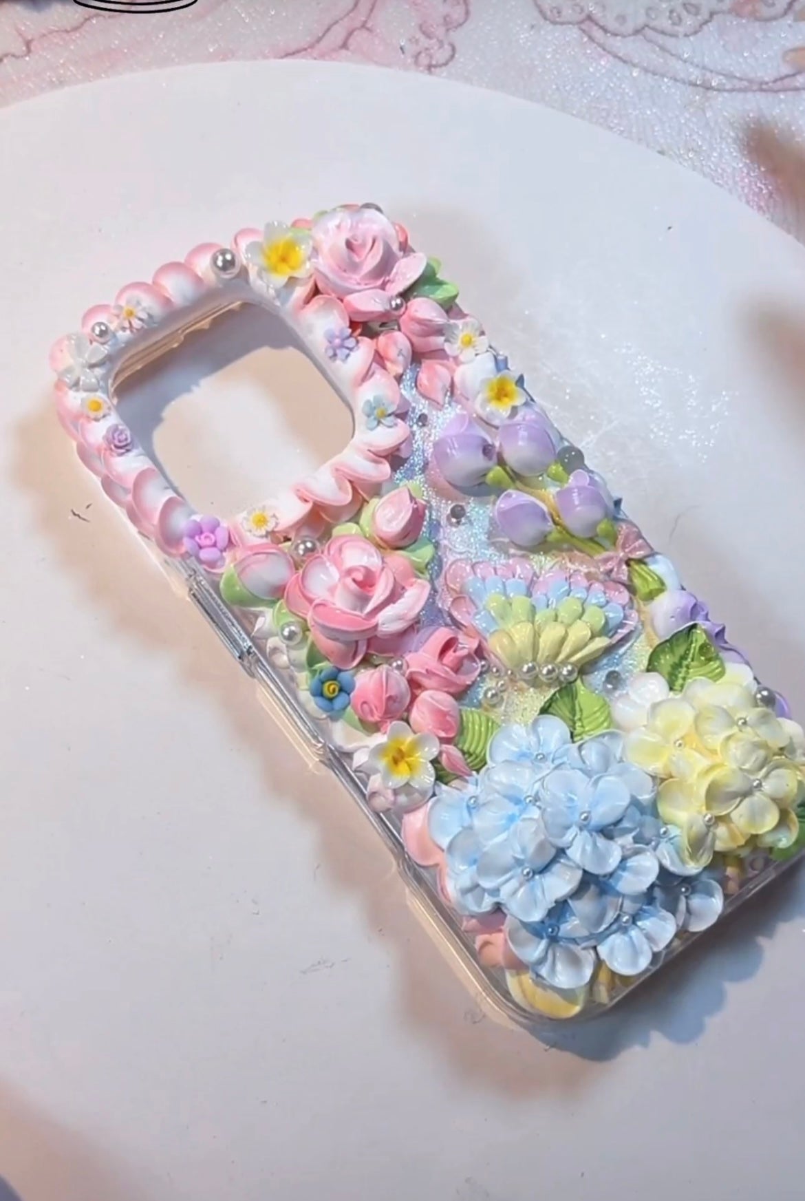 【Arianne】Pastel Floral Decoden Phone Case - Samsung Z Fold 8 (Custom Order)