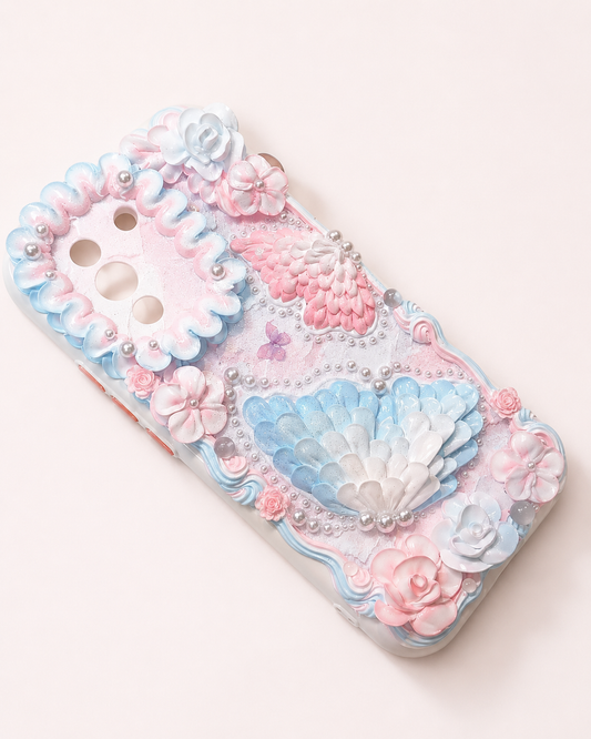 Custom Order for browneyes2009 — Rose Cascade & Butterfly Shell Decoden Phone Case