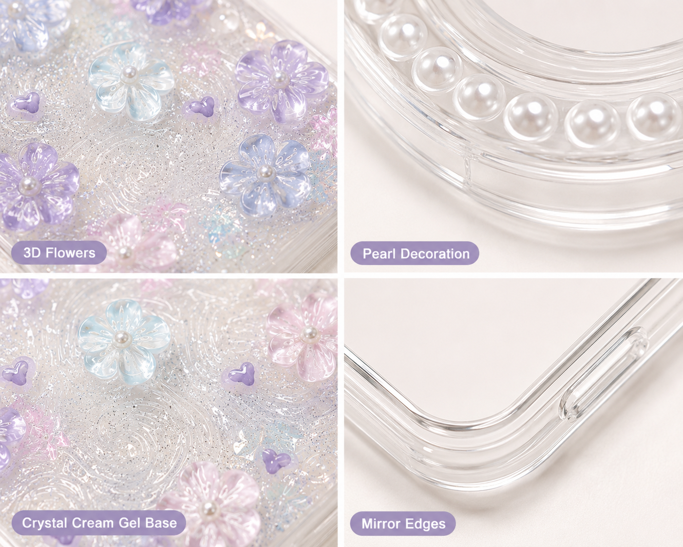 Clear Floral Phone Case
