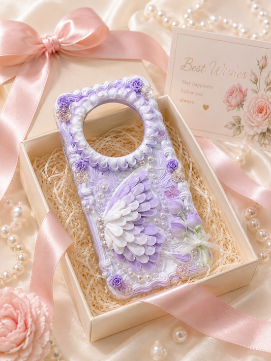 Purple Angel Wing Decoden Phone Case