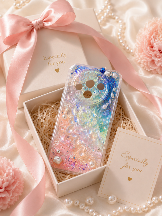 Rainbow Aurora Shell Clear Decoden Phone Case