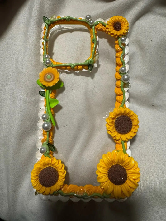 Sunflower Daisy Decoden Phone Case Reference